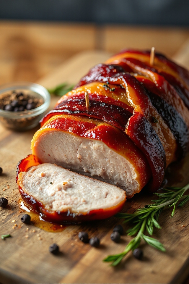 bacon wrapped juicy pork tenderloin