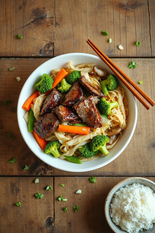 beef stir fried noodle dish