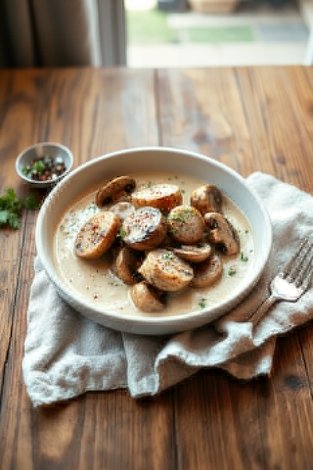 creamy pork noodle dish