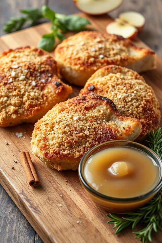 crispy coated baked pork chops