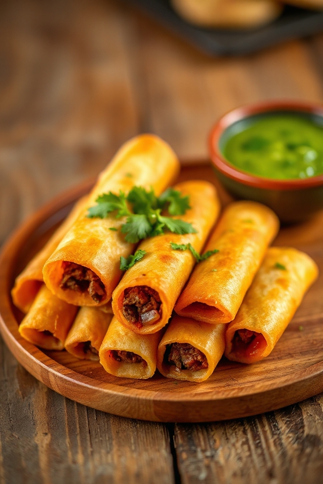 delicious homemade beef flautas