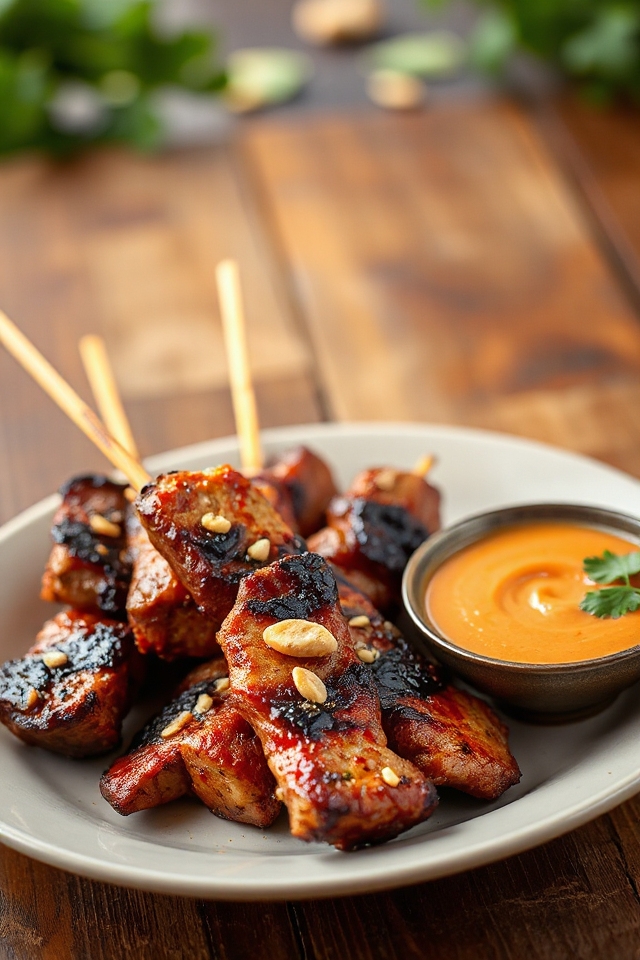 delicious homemade beef satay