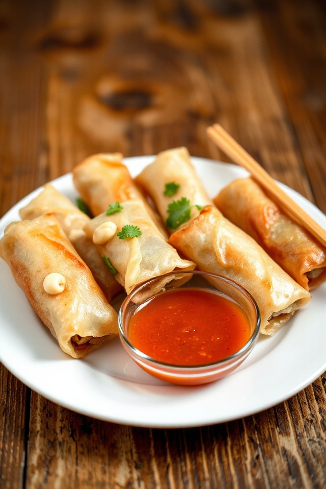 delicious homemade pork spring rolls