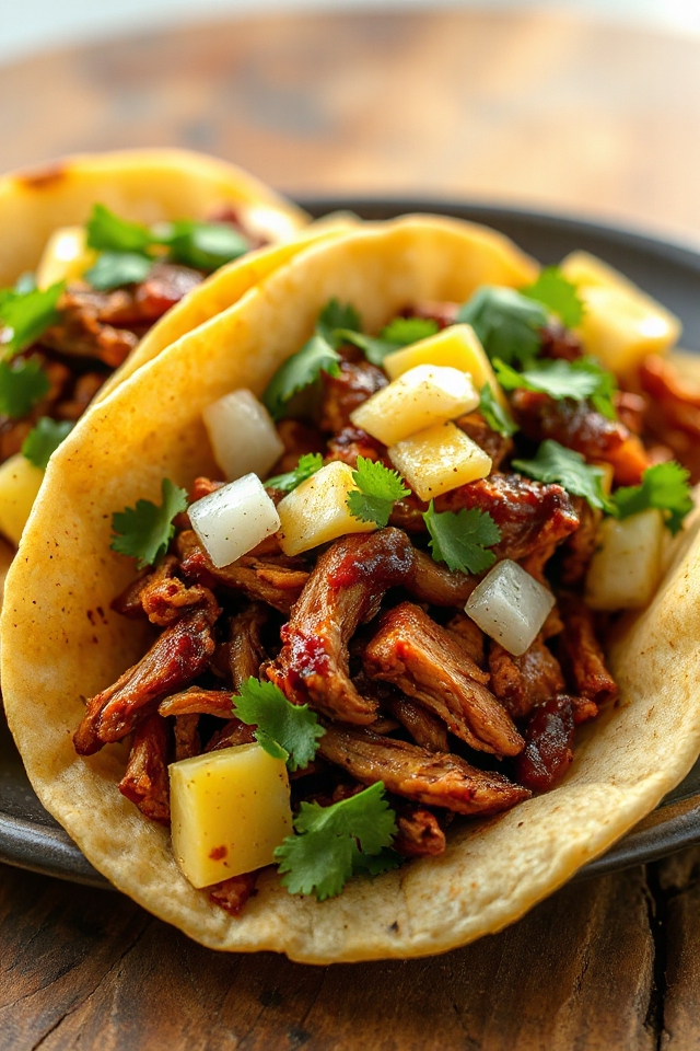 delicious marinated pork tacos
