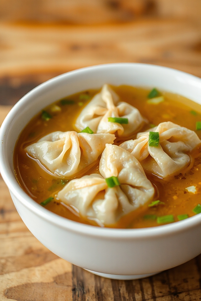delicious pork wonton soup