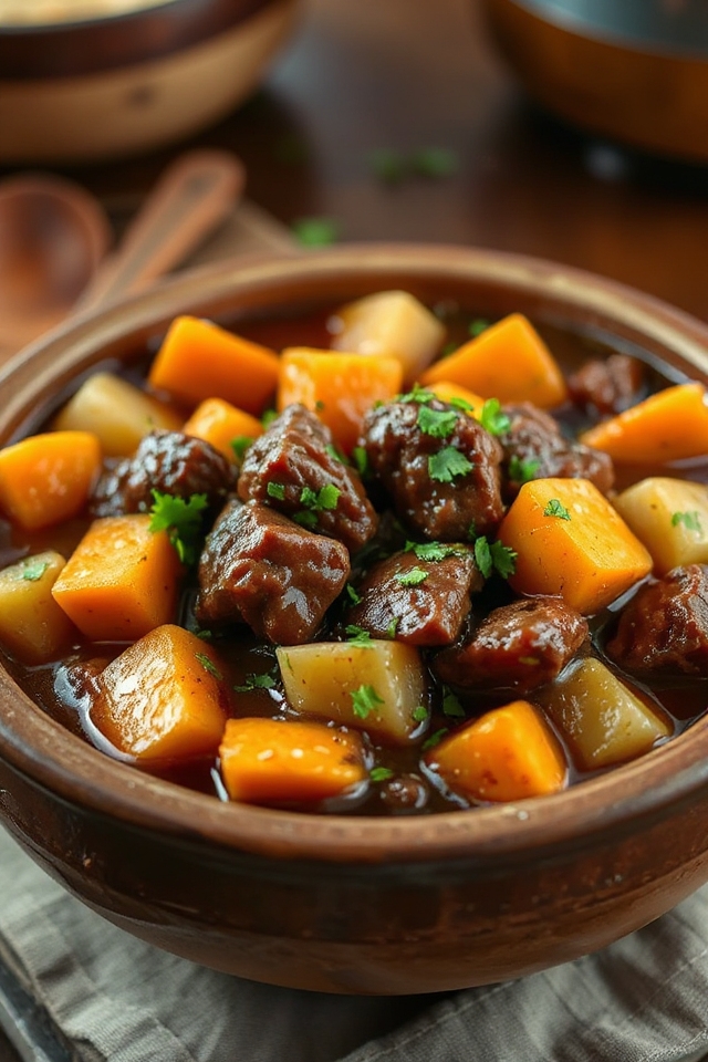 hearty beef stew preparation