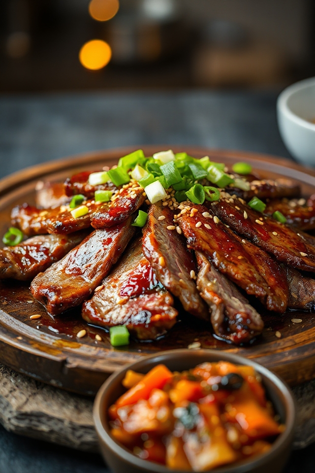 marinated grilled beef slices