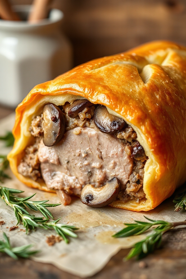 pork wellington with mushroom p t