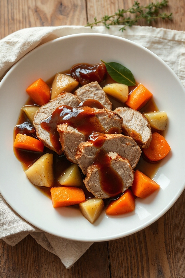 savory pork roast preparation
