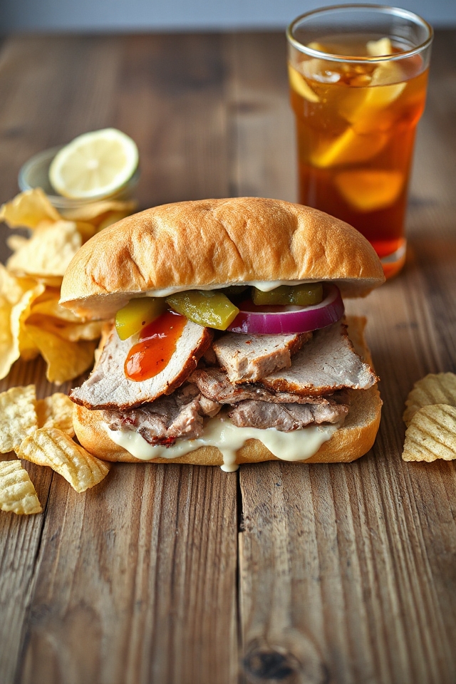 savory pork sandwich creation