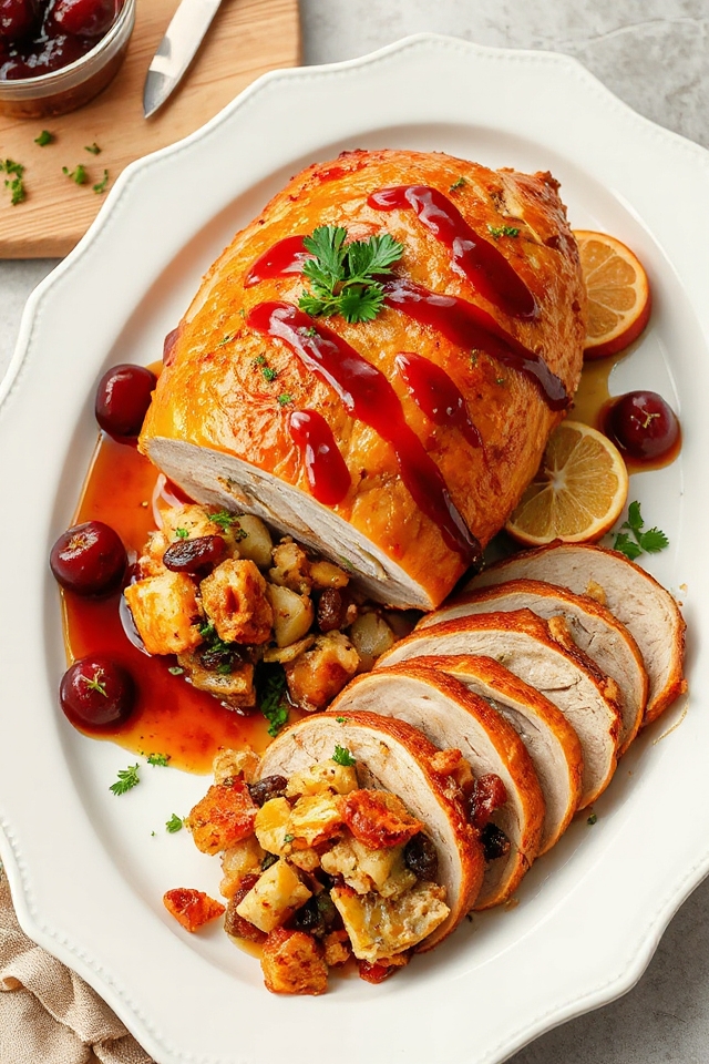 savory stuffed pork roast