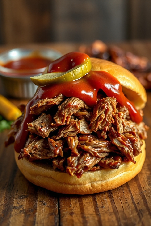 shredded pork on buns