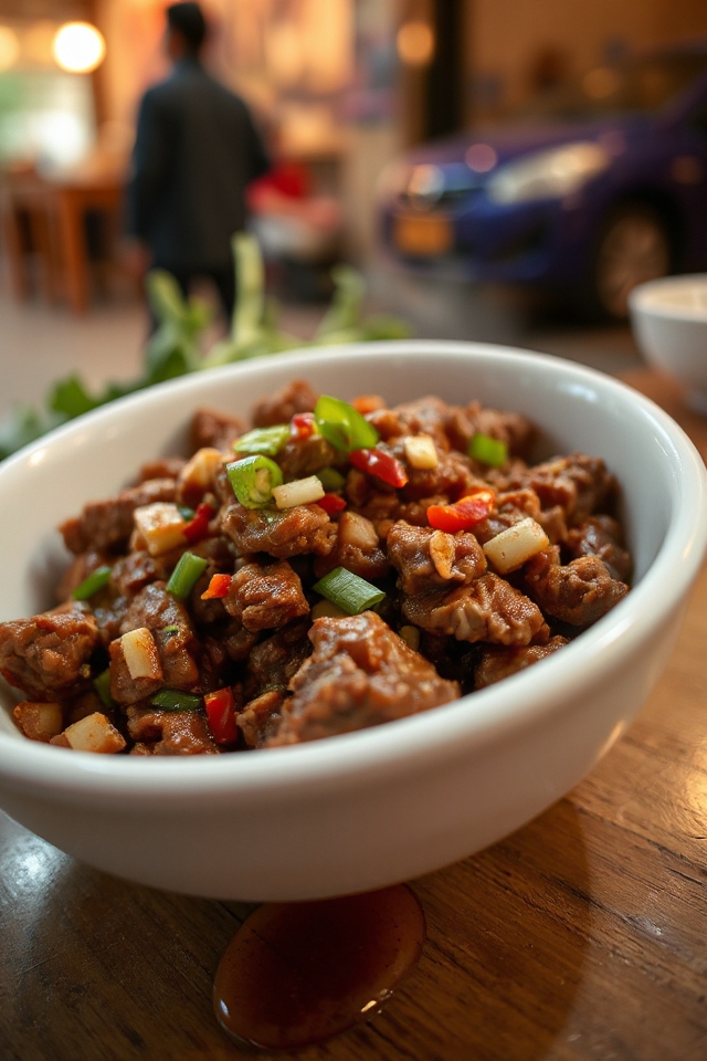 sizzling garlic flavorful ground pork