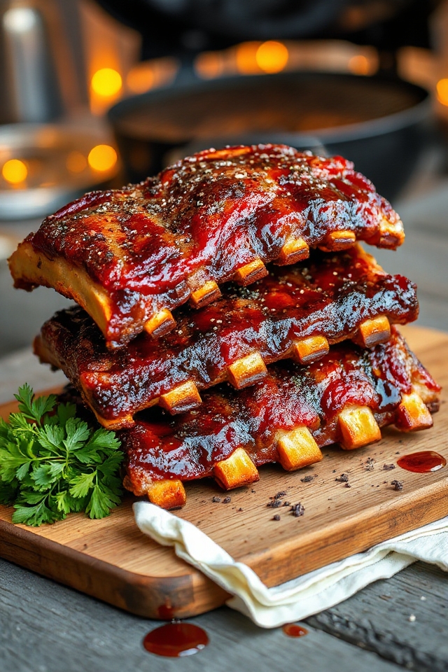 slow cooked seasoned beef ribs