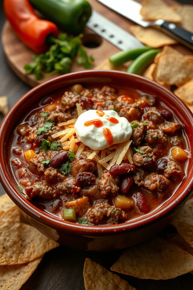 spicy beef chili preparation