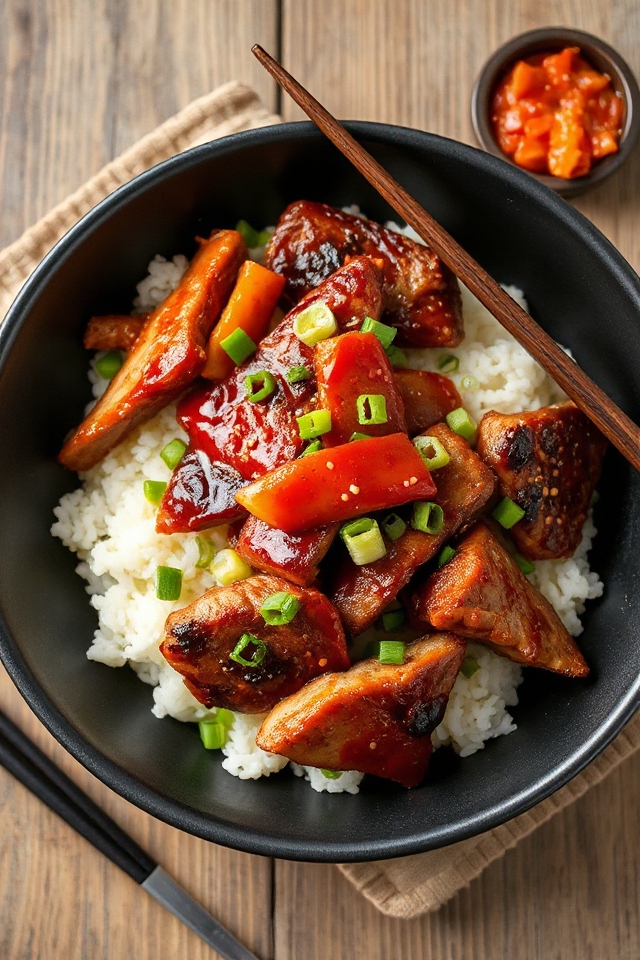 spicy marinated pork dish