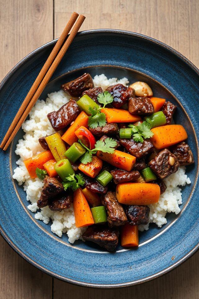 spicy stir fried beef dish