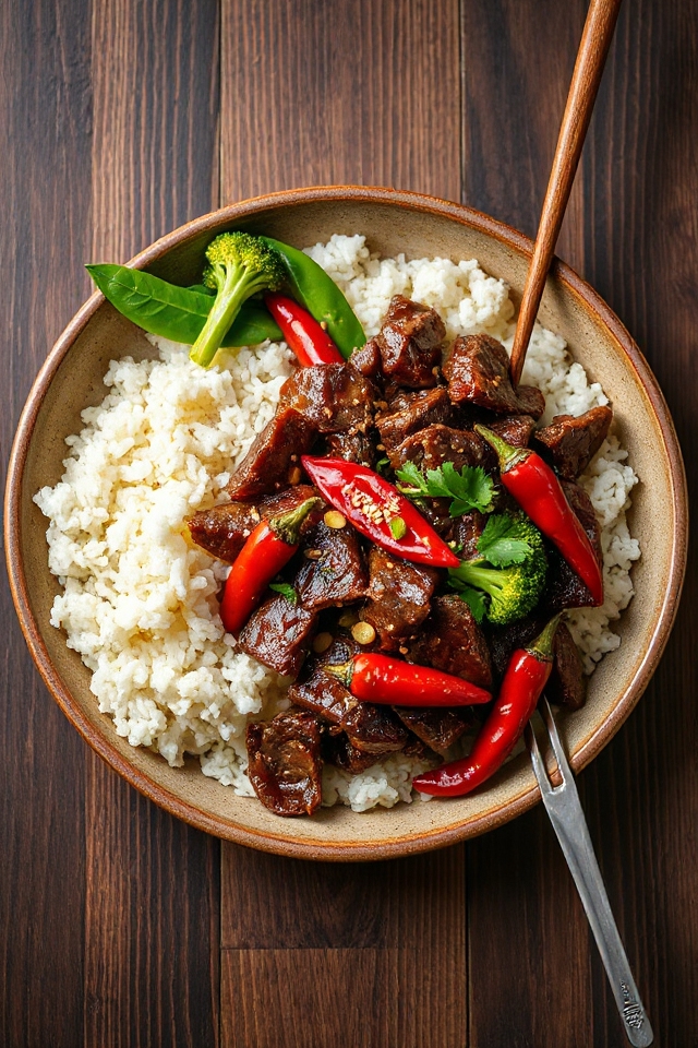 spicy stir fried beef dish