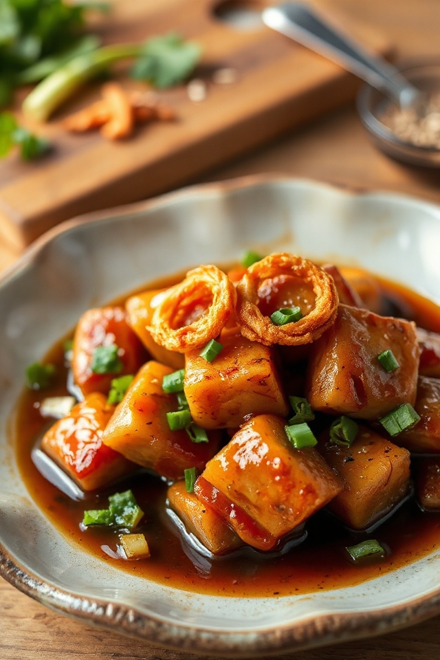 sweet pork with shallots