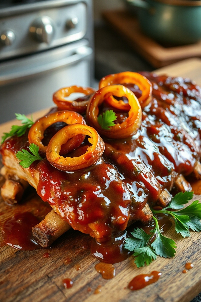 tender seasoned sauced ribs