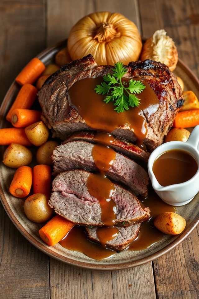 tenderly cooked roast beef