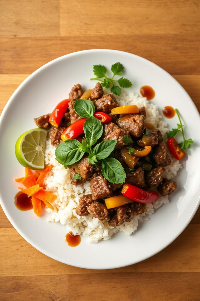 thai basil beef dish